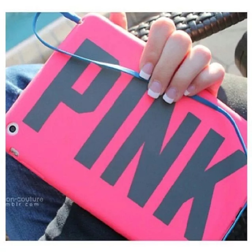 Vs PINK IPad mini case white silicone